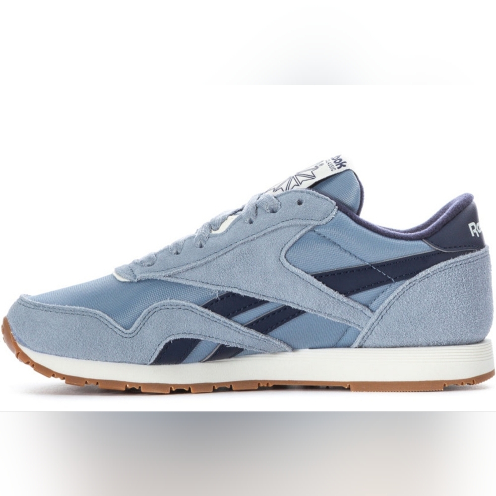 REEBOK Classic Nylon Shoes, Women’s Size 8.5 Blue/Vector Navy/Chalk.
